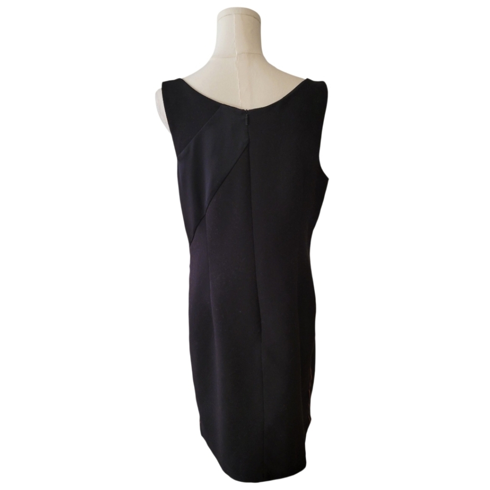 NWT Armani Exchange Black Sleeveless Satin Inset Dress Size 14 - Picture 3 of 4